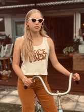 Load image into Gallery viewer, Peace Now Crop Singlet - Butter
