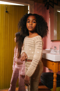 Daisies All Over Crochet Set - Almond