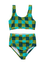 Load image into Gallery viewer, Seaside Gingham Sea Moss - Two Piece Swimsuit