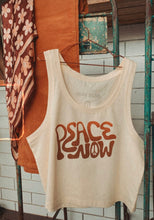Load image into Gallery viewer, Peace Now Crop Singlet - Butter