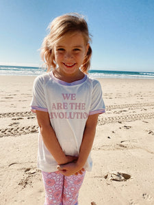We Are The Revolution Tee - White/Lavender (Organic)
