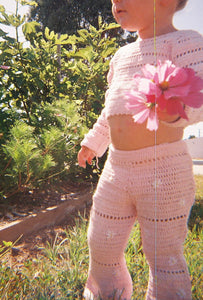 Daisies All Over Crochet Set - Pale Pink