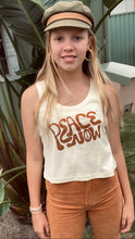 Load image into Gallery viewer, Peace Now Crop Singlet - Butter