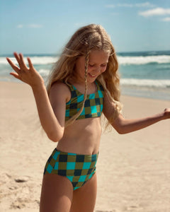 Seaside Gingham Sea Moss - Two Piece Swimsuit